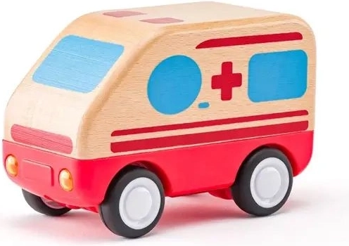 Woody koka ātrās palīdzības auto ar inerces piedziņu, gaismām un skaņu