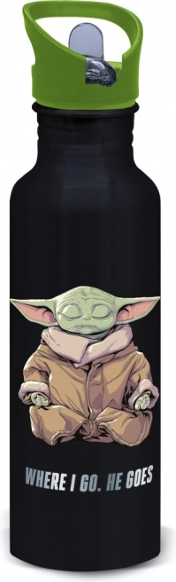 Alumīnija pudele Vegas ar Mandalorian: Grogu motīvu