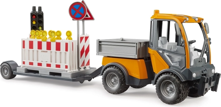 Bruder VarioCar with flatbed and road traffic safety trailer