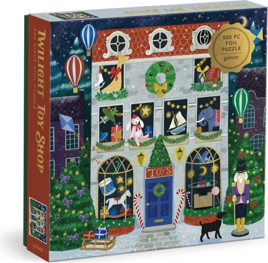 Galison Metallic Square Puzzle Dark Toyshop, 500 Pieces