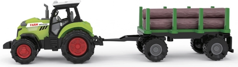 Farm tractor with log trailer with sounds and lights