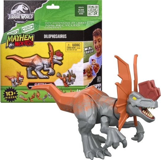 Mattel Jurassic World Mayhem Mix-Ups Dilophosaurus 2-in-1 Figure