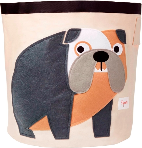 3 Sprouts uzglabāšanas grozs rotaļlietām Bulldog Grey