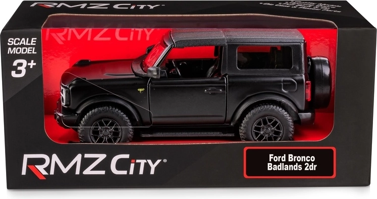 Metal car model Ford Bronco Badlands 2023 1:32/39 matte black