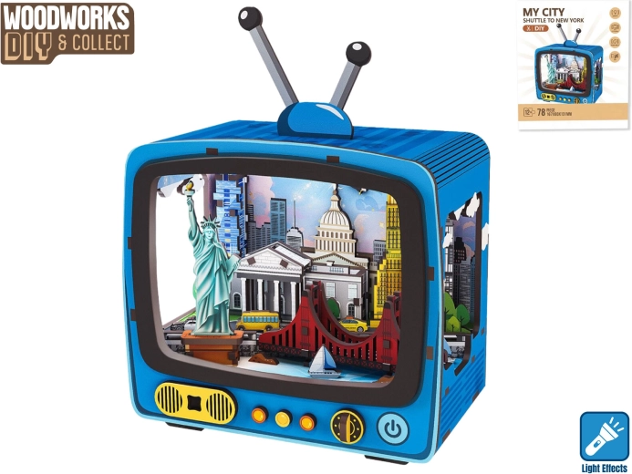 Woodworks New York Wooden Construction Set with Light