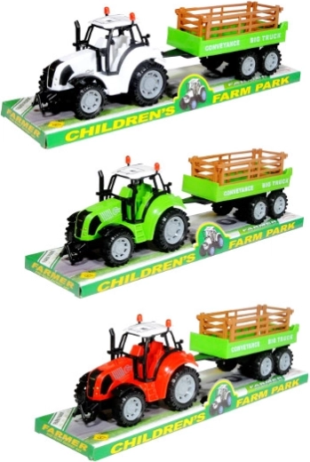 Plastic tractor with trailer - 1 piece