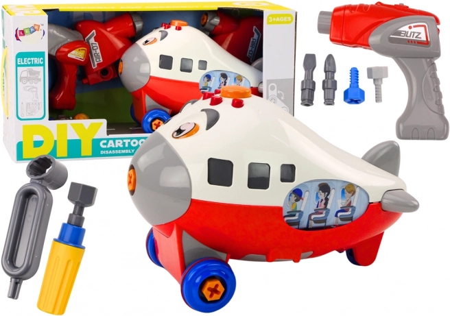 Animācijas lidmašīna montāžai DIY – sarkana