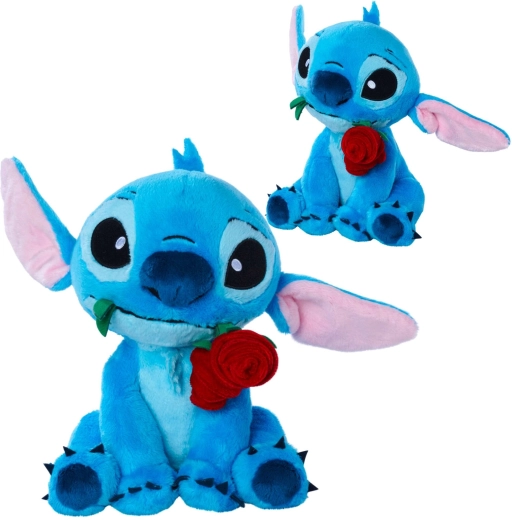 Disney Stitch Plush with Rose 25 cm