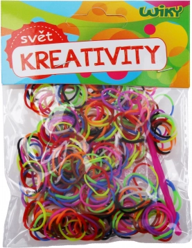 Burvīgās divkrāsu pīšanas gumijas – krāsu miks, 300 gab. ar piederumiem