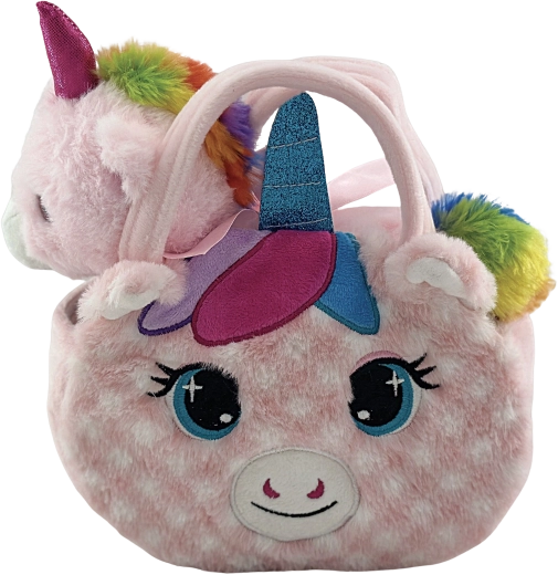 Plush Cat Handbag with Unicorn Celeste