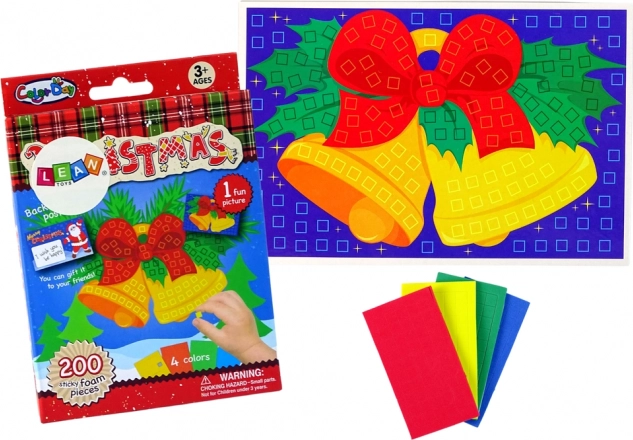 DIY krāsaina svētku mozaīka zvaniņš