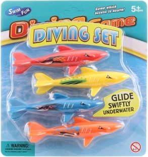 Ūdens rotaļlieta Niršanas haizivis – komplekts 4 gab.