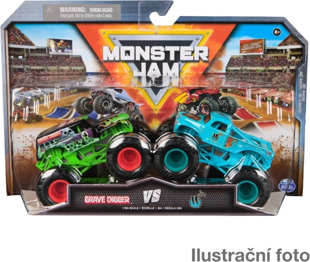 Monster Jam metal monster trucks 1:64, 2 pcs