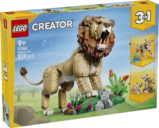 LEGO Creator 3 vienā komplektā savvaļas dzīvnieki: Lepns lauva