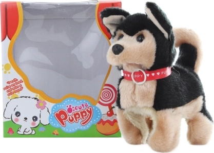 Staigājošs melns sunītis ar baterijām