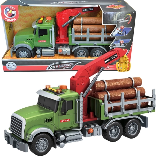1:12 Timber Transport Truck with Lights and Sounds CITY SERVICE CAR