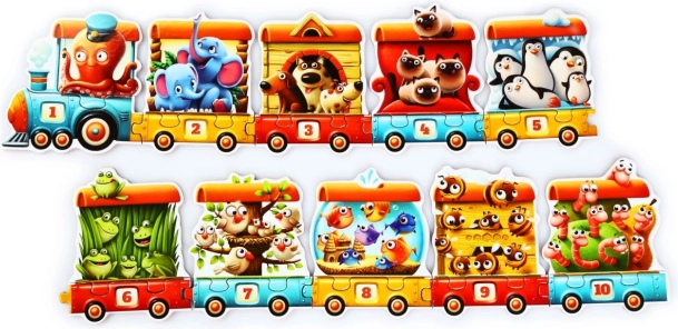 Puzzlika Train – educational puzzle 20 pieces, 94 cm