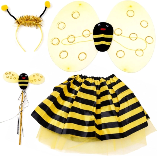 Bee costume for a girl – wings, skirt, headband and magic wand
