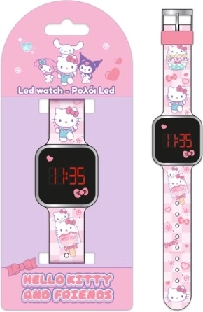 Bērnu digitālais LED pulkstenis Hello Kitty