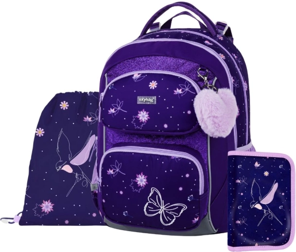 School Set OXY Jumper Flowers – backpack, pencil case and gym sack