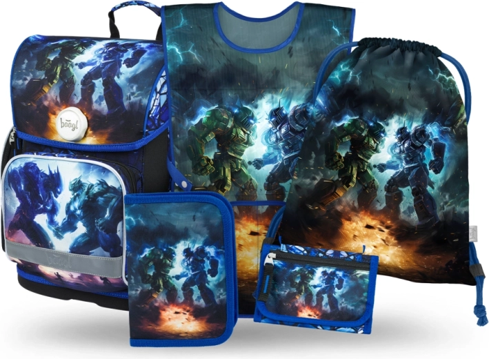 Skolas komplekts 5 vienā Baagl Roboti – soma, penālis, maisiņš, priekšauts un makiņš