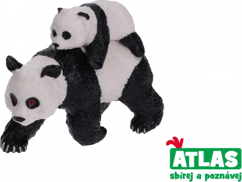 Pandas figūriņa ar mazuļi 8 cm