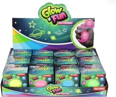 Antistresa bumbiņa Glow ’n’ Fun – spīdoša saspiežamā bumbiņa
