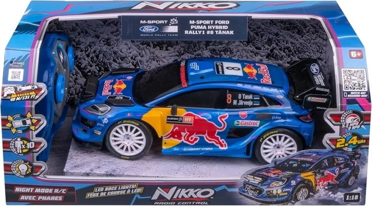 Nikko tālvadības auto Ford Puma Hybrid M‑Sport #8 Tänak 1:18