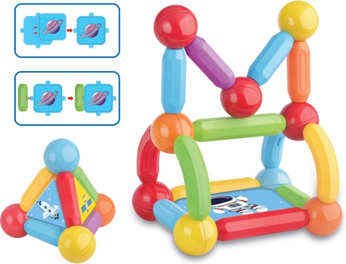 Magnetic Building Set, 50 Pieces