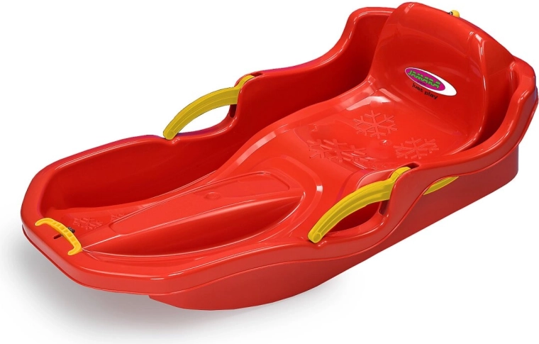 Snow Play ragavas Comfort 80 cm, sarkanas, ar rokas bremzēm