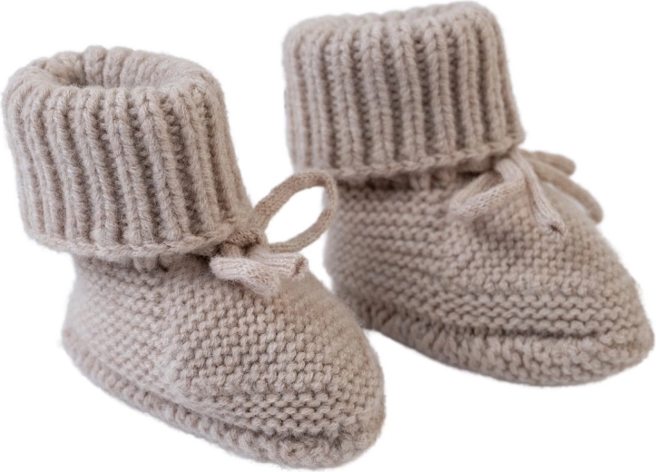 Lodger adītas merino čībiņas bēšas 6–12 mēneši - 1 gab.