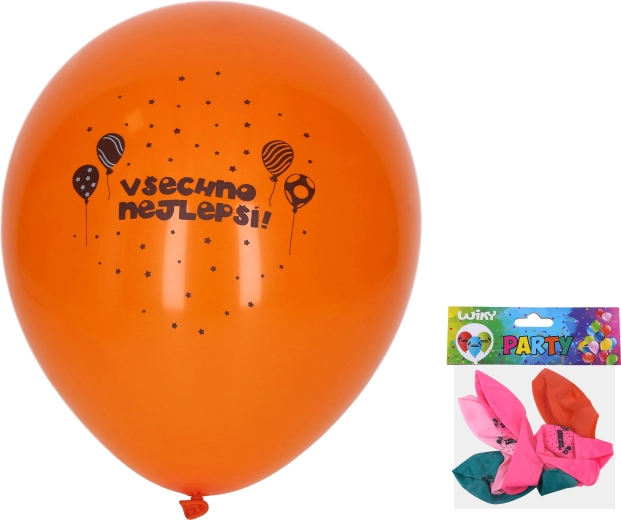 Piepūšami baloni Daudz laimes 30 cm, komplekts 5 gab.