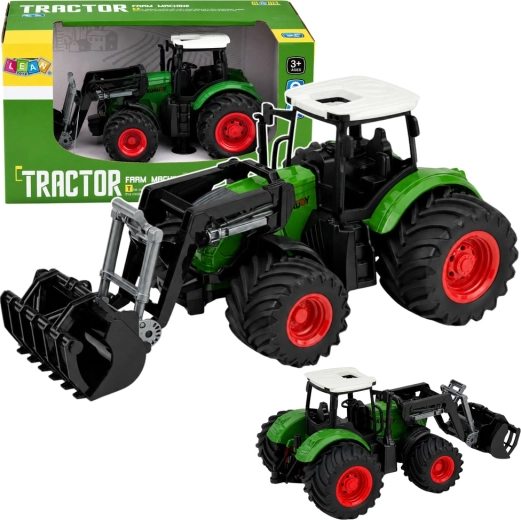 Fermas traktors ar frontālo iekrāvēju 1:24, gumijas riteņi, zaļš
