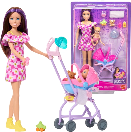 Barbie Skipper Babysitters Inc. Doll with Baby and Stroller