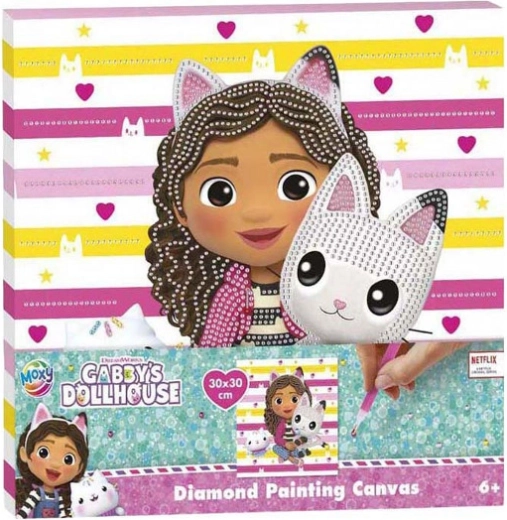 Dimanta mozaīka Gabby’s Dollhouse – Kaķu namiņš 30 × 30 cm