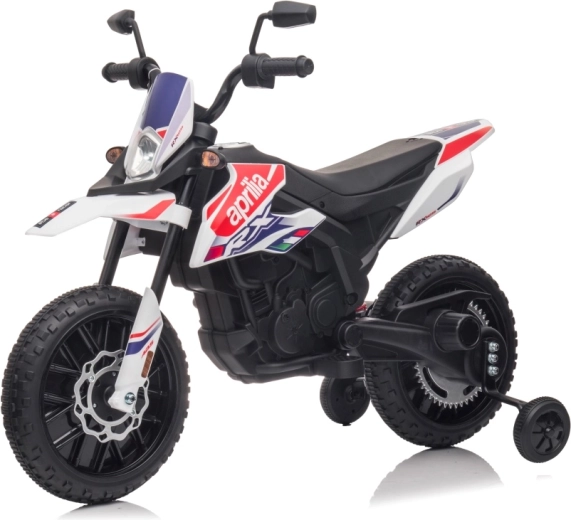 Bērnu elektriskais motocikls APRILIA RX balts