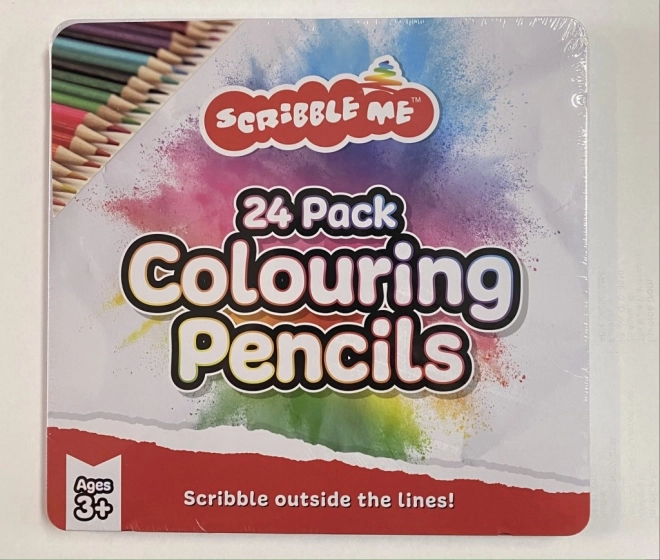 Krāsainie zīmuļi skārda kārbiņā 24 gab.
