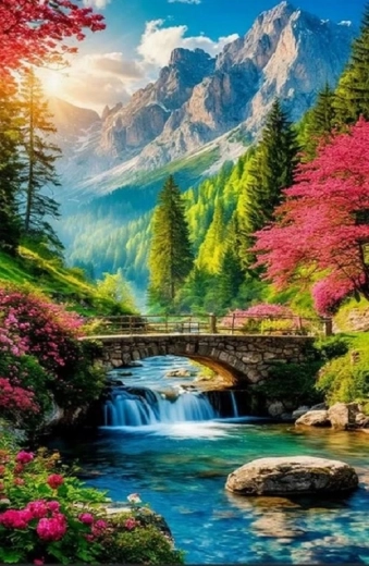 Norimpex diamond painting Mountain landscape 30 × 40 cm - 1 piece