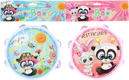 Children's tambourine with animals - 1 piece
