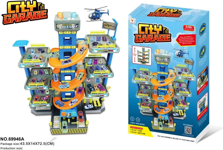 Large City Parking Garage with Automatic Elevator and Accessories
