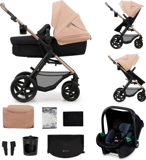 KINDERKRAFT kombinētie rati Moov 2 3v1 ar putu riteņiem – Mēness pelēka