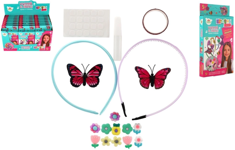 Creative headband-making kit for kids – mix of colors and embellishments