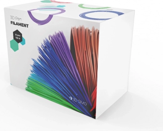 ABS and PLA Filaments for 3D Pen and 3D Printing – mix of 25 colors, 125 m, 1.75 mm