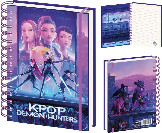 Spirālveida piezīmju klade A5 K-pop Demon Hunters