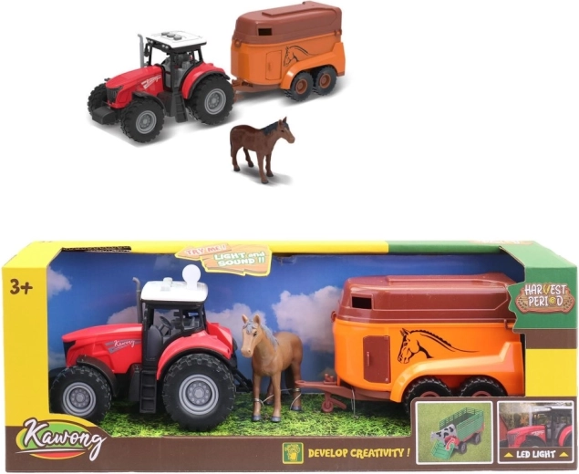 Elektriskais traktors ar piekabi zirgu pārvadāšanai, 15 cm