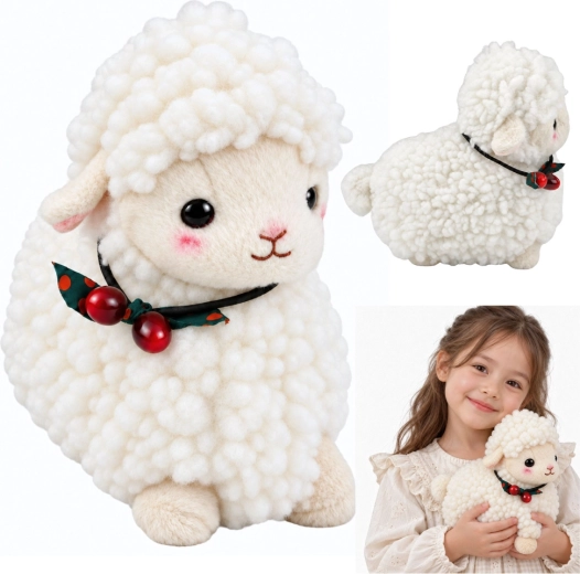 Plush Sheep for Cuddling, White, 20 cm