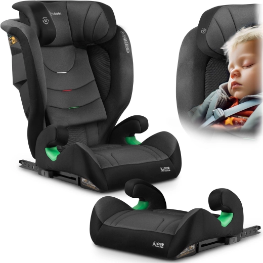 Autosēdeklītis Nukido Louis Soft melni pelēks 100–150 cm i-Size ISOFIX