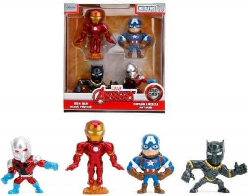 Metāla figūriņu komplekts MARVEL AVENGERS 6 cm – 4 gab.