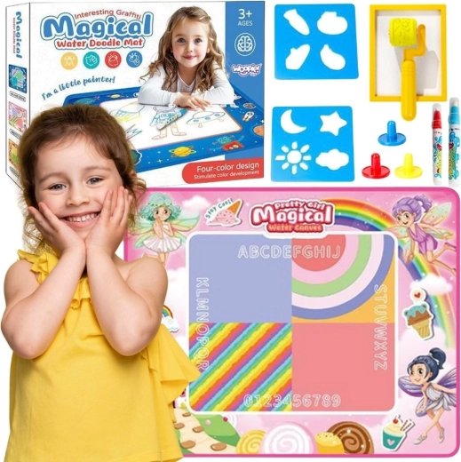 Woopie Water Drawing Mat XXL 100 × 80 cm – Fairies, Pink