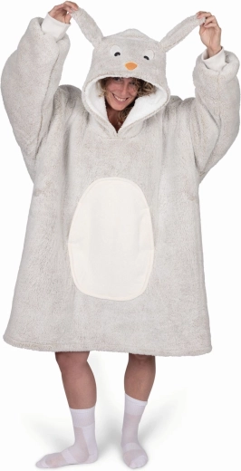 Cozy Noxxiez warm hooded blanket sweatshirt with rabbit design